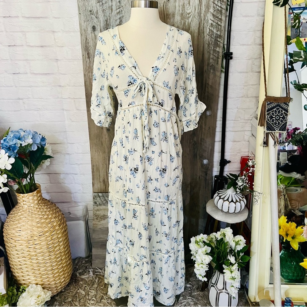 ASOS Ivory Floral Maxi Dress
